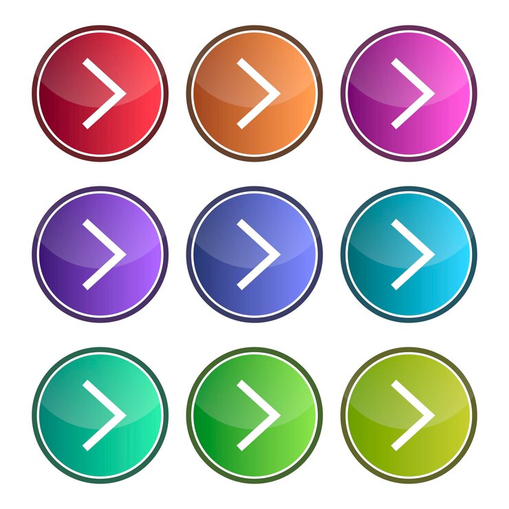 Vector gratuito flechas a la derecha gradiente conjunto de colores múltiples
