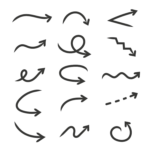 Flechas dibujadas a mano