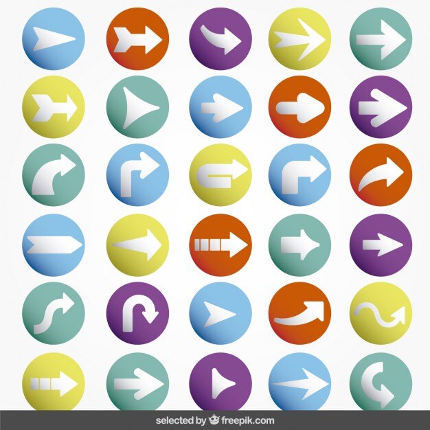 Flechas iconos de colores