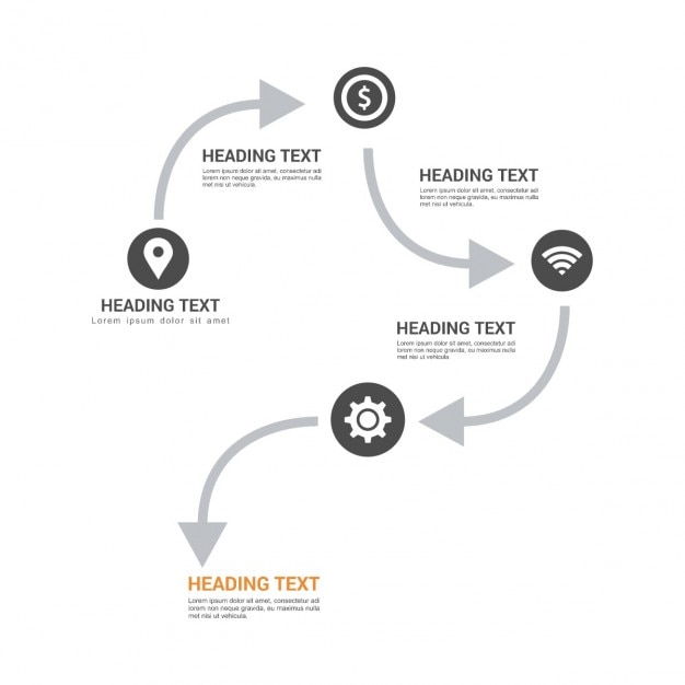 Vector gratuito flechas con iconos infográficos