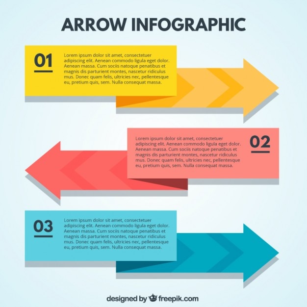 Flechas infográficos en diseño plano