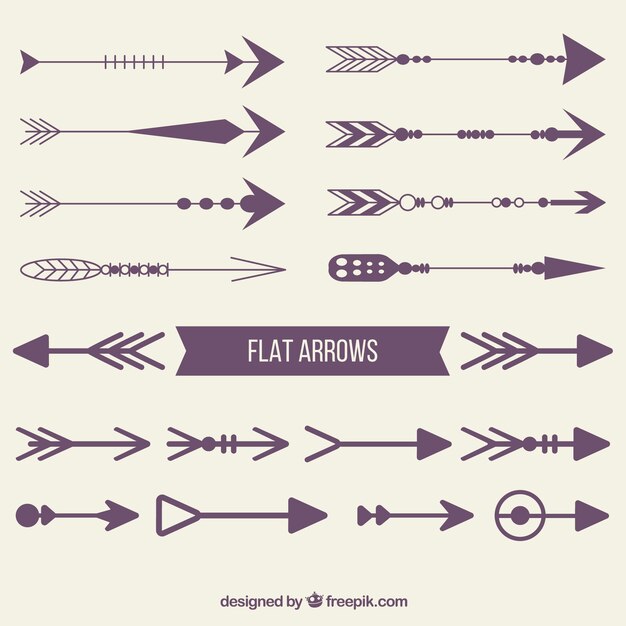 Flechas planas púrpuras