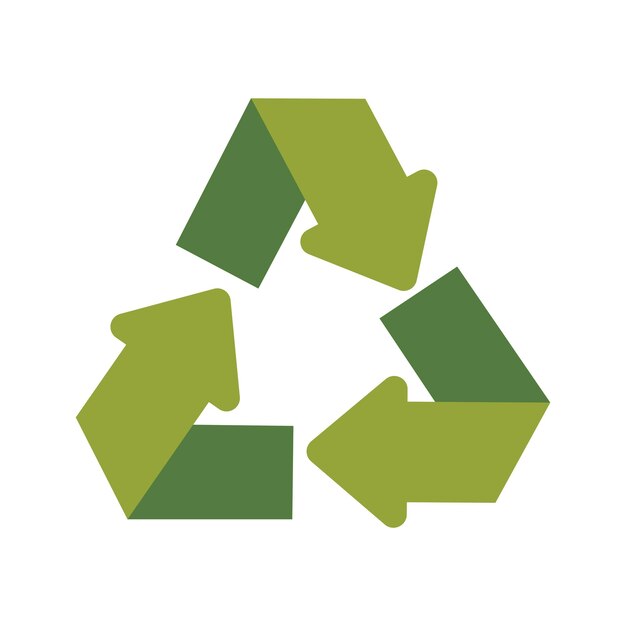 Las flechas de reciclaje verdes son el símbolo ecológico.