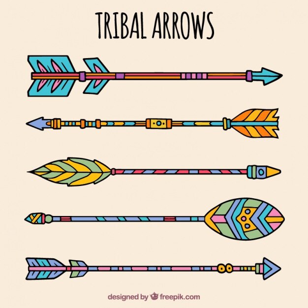 Flechas tribales dibujadas a mano 