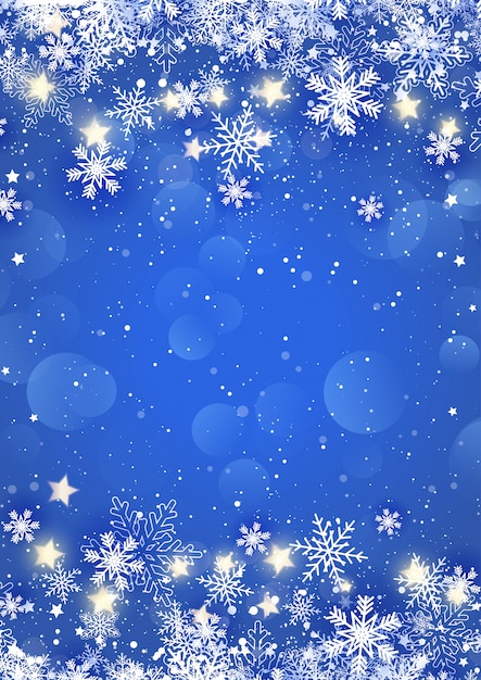 Flocos de nieve y estrellas de Navidad