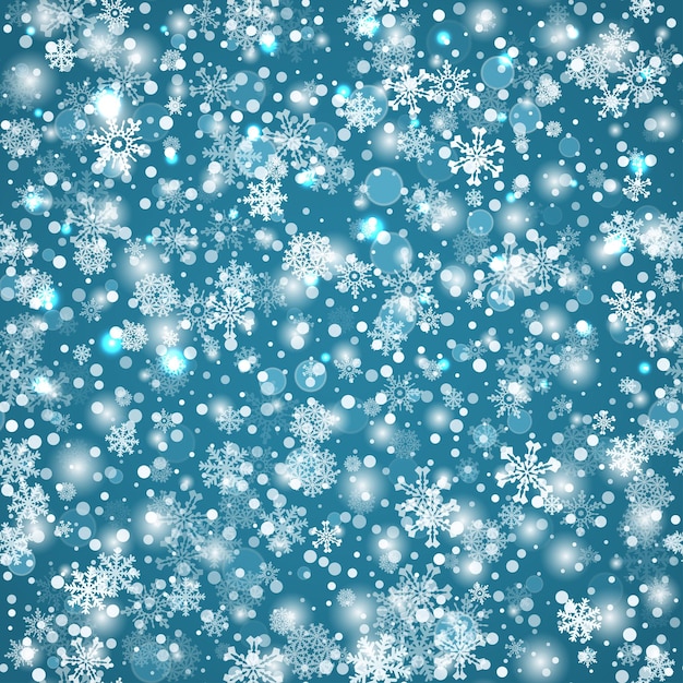 Vector gratuito flocos de nieve fondo sin costura azul flocos naturales geométricos formas elementos saludos banner vector