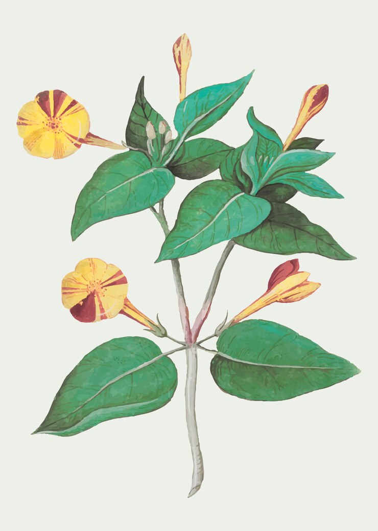 Vector gratuito flor amarilla vintage