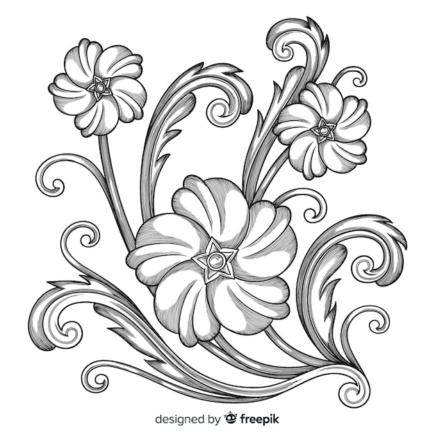 Flor barroca retro