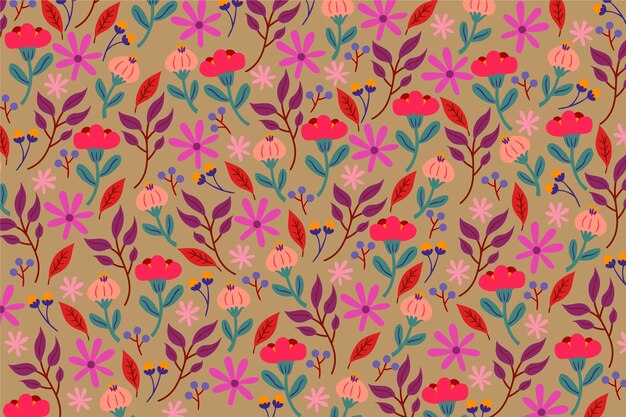 Flor colorida ditsy fondo floral
