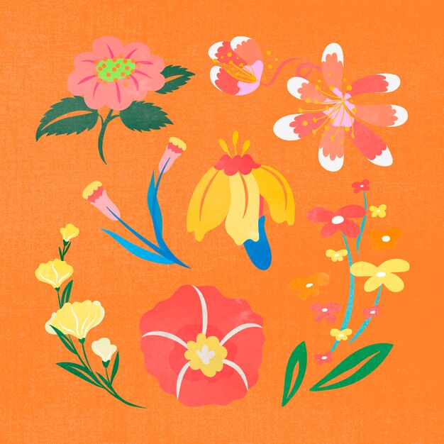 Flor colorida, ilustración de vector de imágenes prediseñadas de primavera