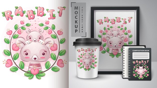 Flor de conejo - cartel y merchandising