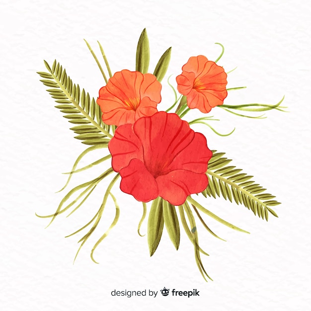 Vector gratuito flor de coral estilo acuarela