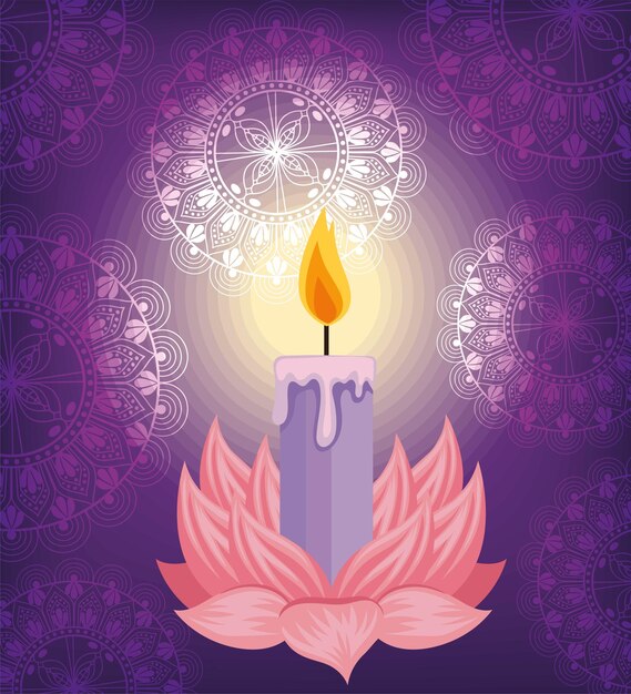 Flor de loto con vela