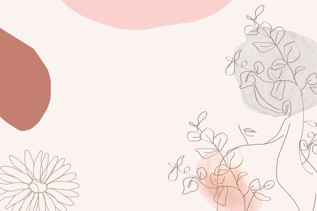 Flor Memphis line art vector de fondo abstracto, estética femenina