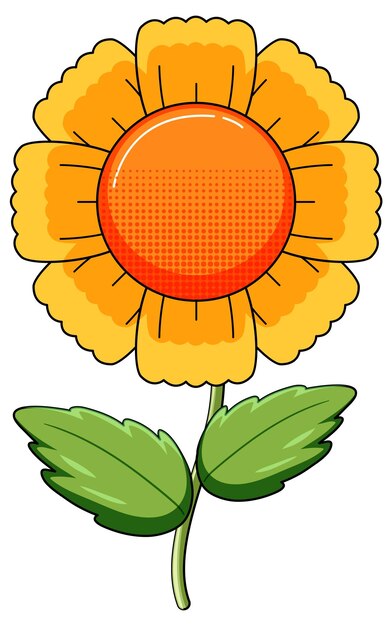 Flor naranja con hojas verdes