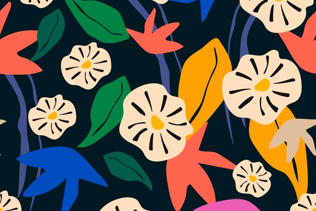 Flor de patrones sin fisuras vector de diseño de fondo estético