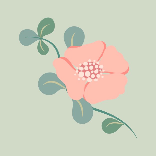 Flor rosa, ilustración de vector de imágenes prediseñadas de primavera