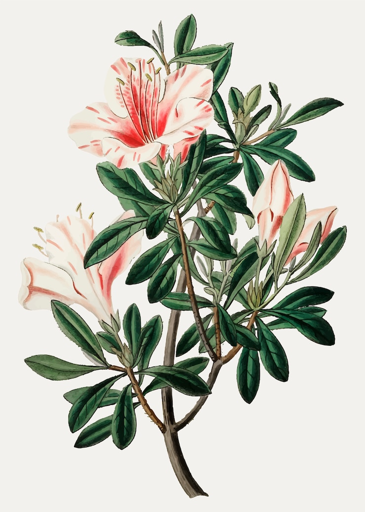 Vector gratuito flor rosa vintage para decoracion.