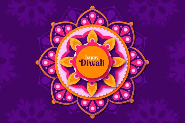 Flor tradicional de diwali de diseño plano