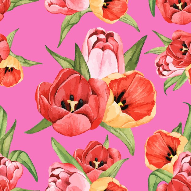 Flor de tulipán dibujado a mano aislado