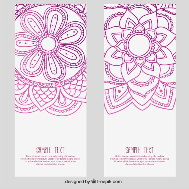 Flores abstractas banners