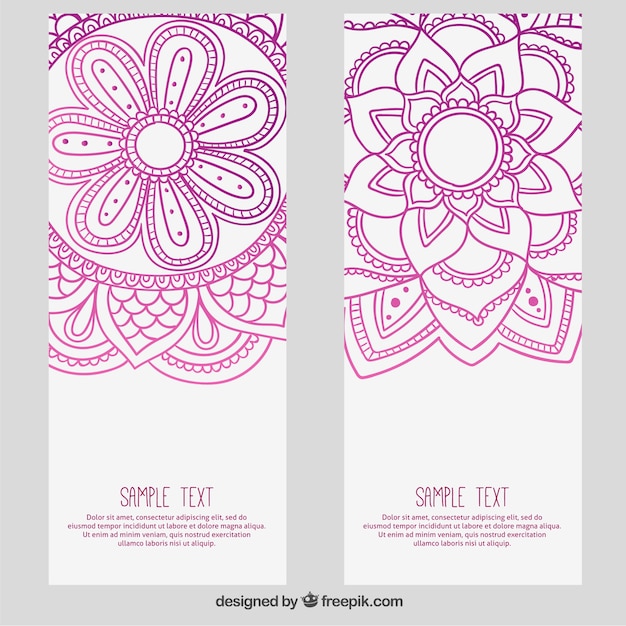 Vector gratuito flores abstractas banners