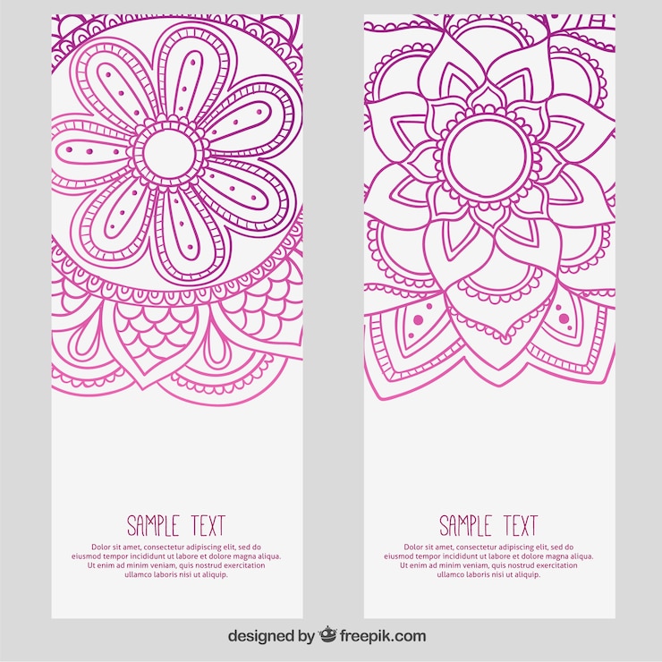 Vector gratuito flores abstractas banners