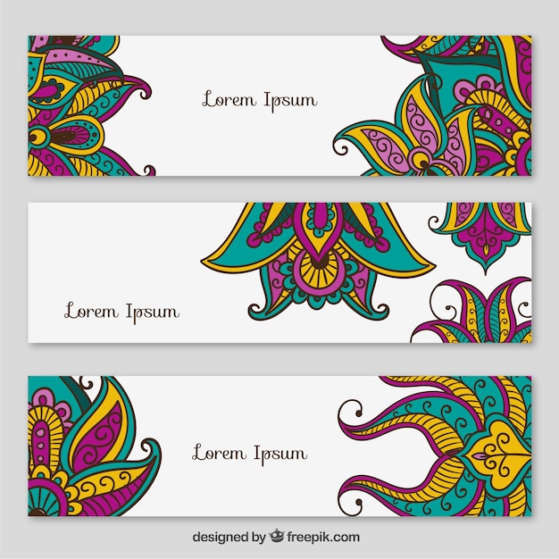 Vector gratuito flores abstractas banners