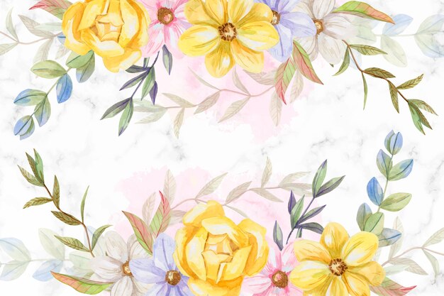 Flores de acuarela de fondo en colores pastel