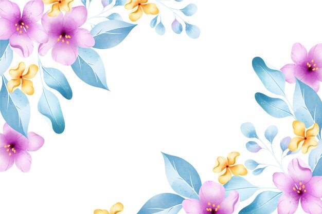 Flores de acuarela de fondo en colores pastel