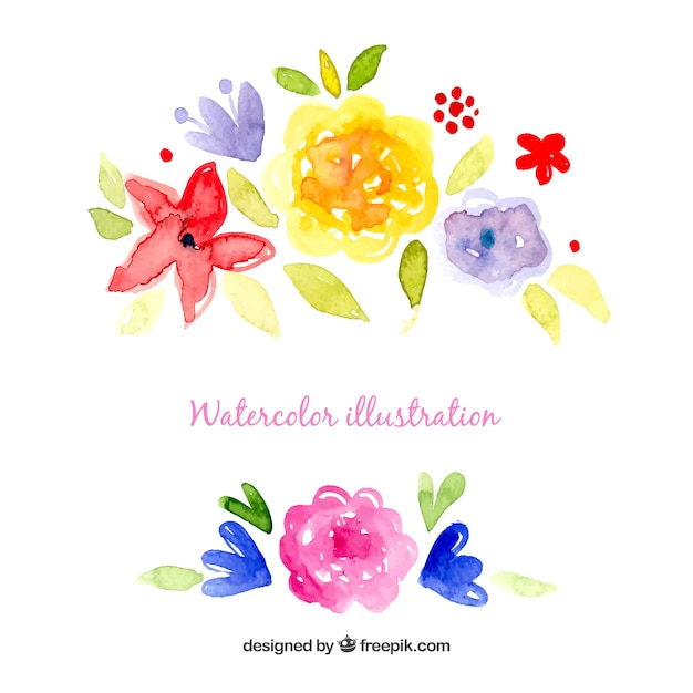 Flores de acuarela ilustración