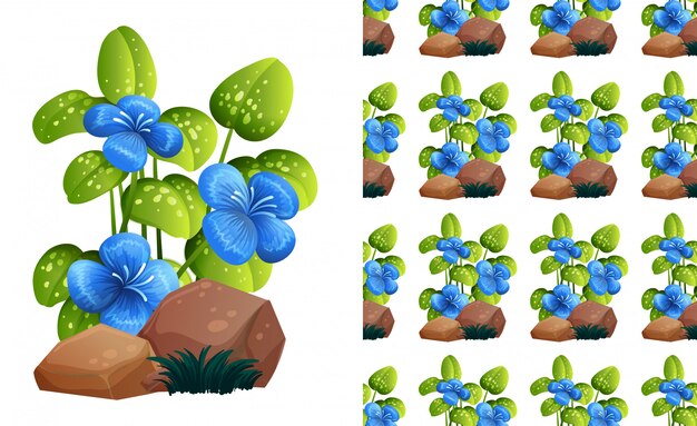 flores azules en el patrón de tonos