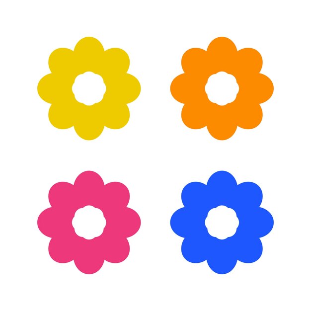 Flores básicas abiertas de varios colores