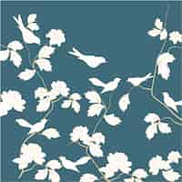 Vector gratuito flores blancas sobre fondo azul