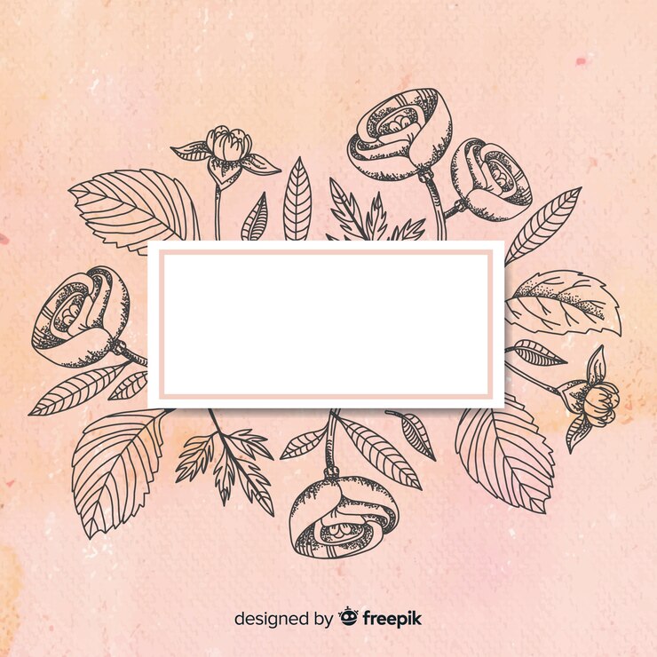 Vector gratuito flores dibujadas a mano realista con banner en blanco