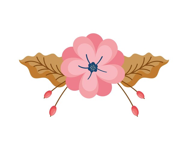 flores y hojas de primavera