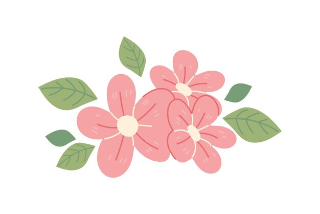 flores y hojas temporada de la primavera icono aislado