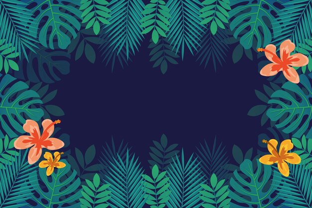 Flores / hojas tropicales - fondo para zoom