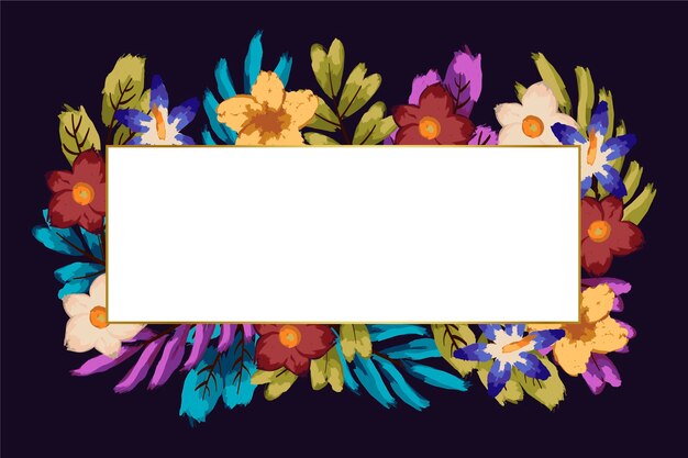 Flores de invierno con banner vacío