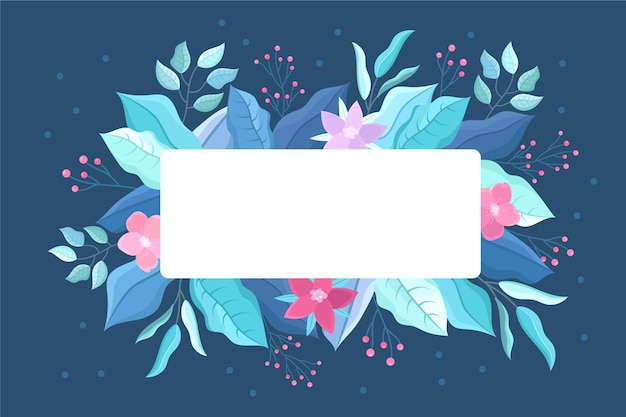 Vector gratuito flores de invierno con banner vacío