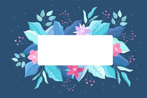 Flores de invierno con banner vacío