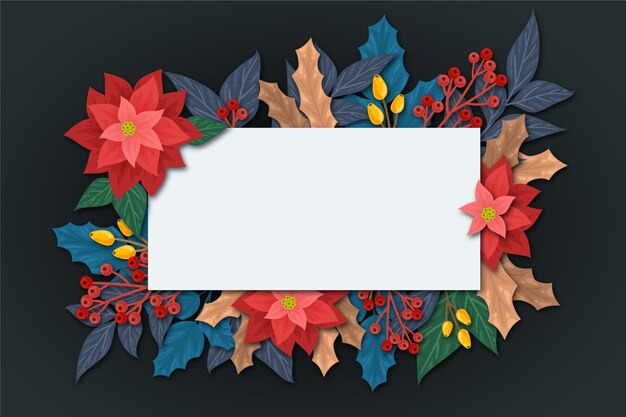 Flores para el invierno con banner vacío