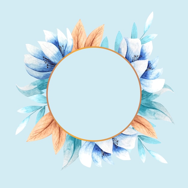 Vector gratuito flores de invierno con banner vacío