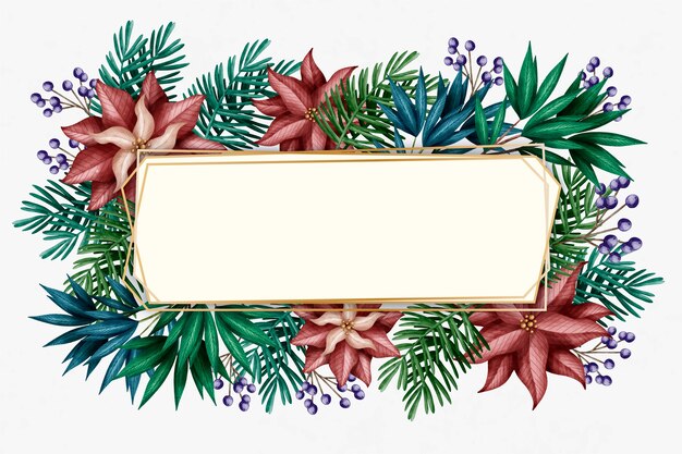 Flores de invierno con banner vacío