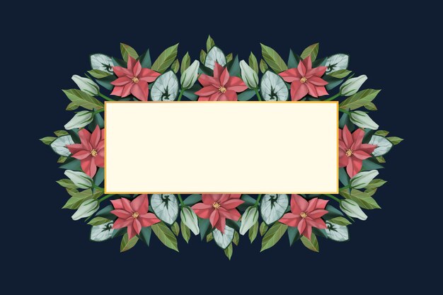 Flores de invierno con banner vacío