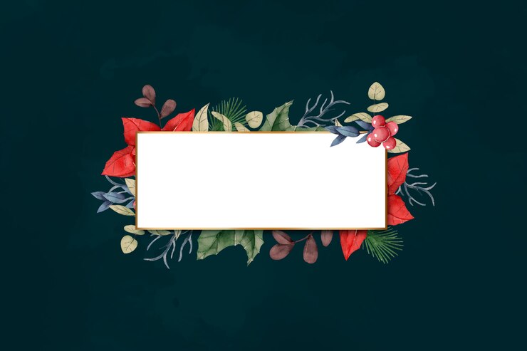 Vector gratuito flores de invierno con banner vacío