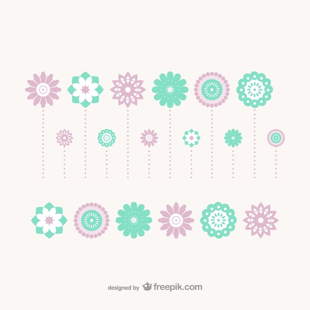 Vector gratuito flores ornamentales planas