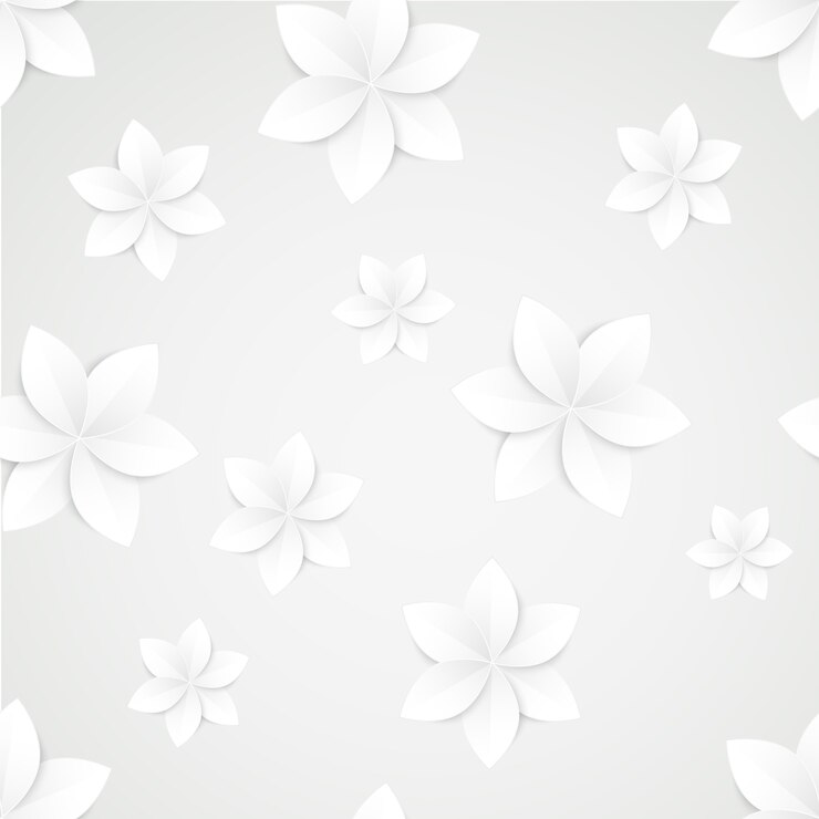 Flores de papel blanco de patrones sin fisuras
