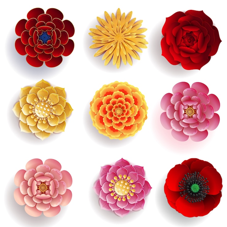 Vector gratuito flores de papel cortado con estilo artesanal