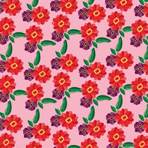 flores de patrones sin fisuras hojas decoración de follaje